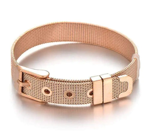 Rose Gold Stainless Steel Slider Bracelet