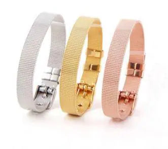 Rose Gold Stainless Steel Slider Bracelet