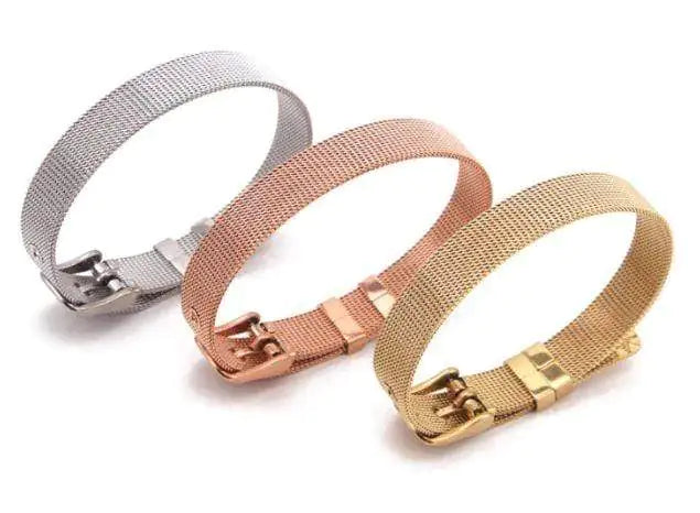 Rose Gold Stainless Steel Slider Bracelet