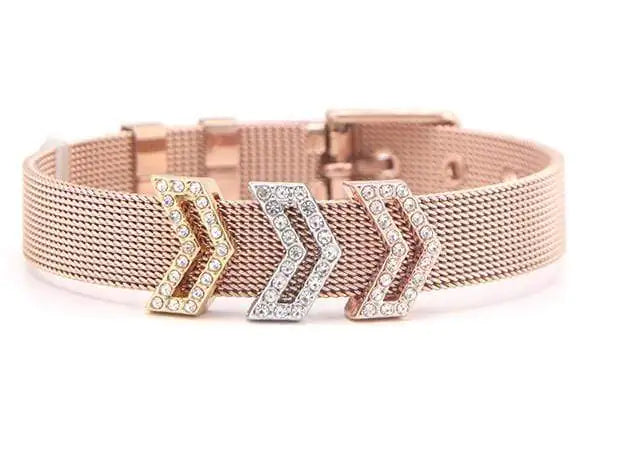Rose Gold Stainless Steel Slider Bracelet